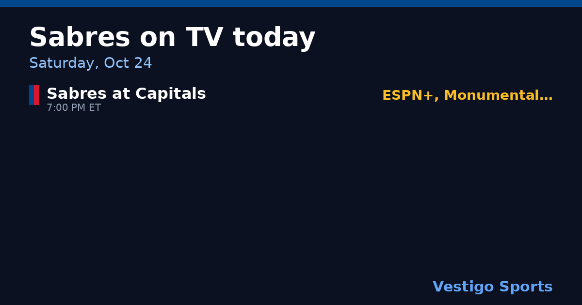 Share card: Buffalo Sabres games on TV Saturday, Oct 24