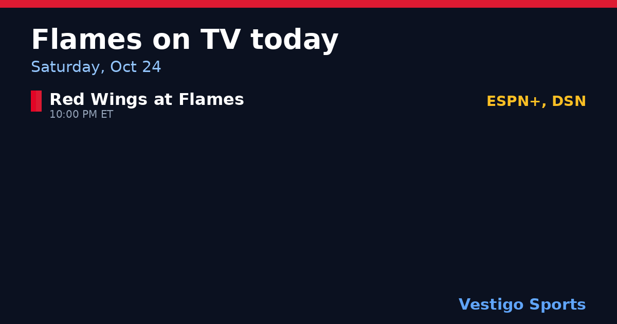 Share card: Calgary Flames games on TV Saturday, Oct 24