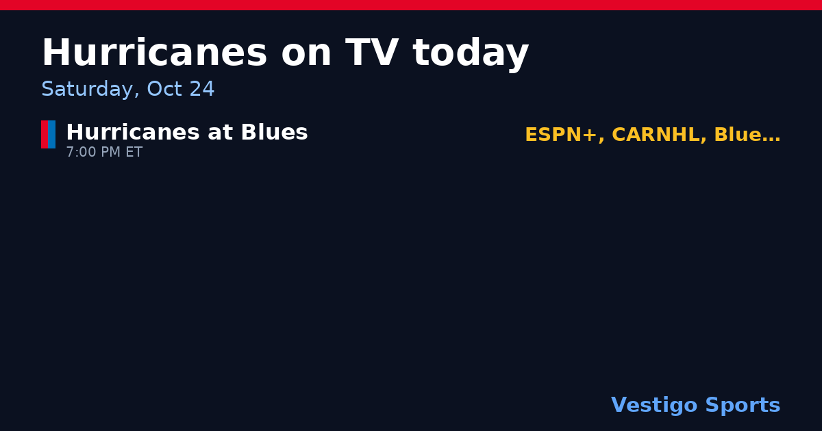 Share card: Carolina Hurricanes games on TV Saturday, Oct 24