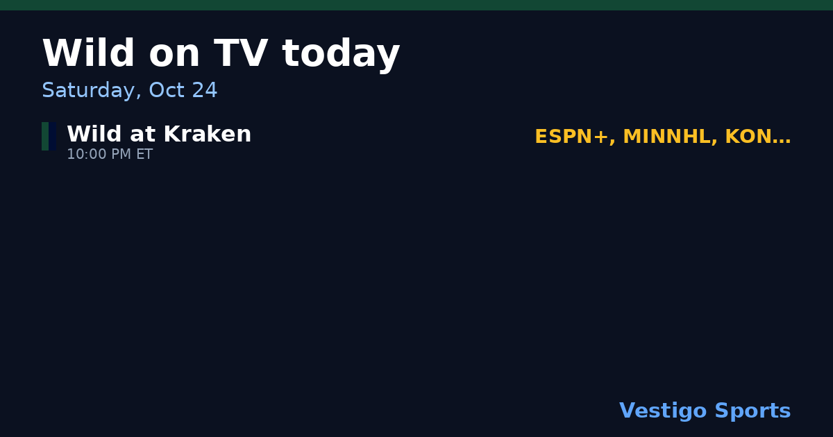 Share card: Minnesota Wild games on TV Saturday, Oct 24
