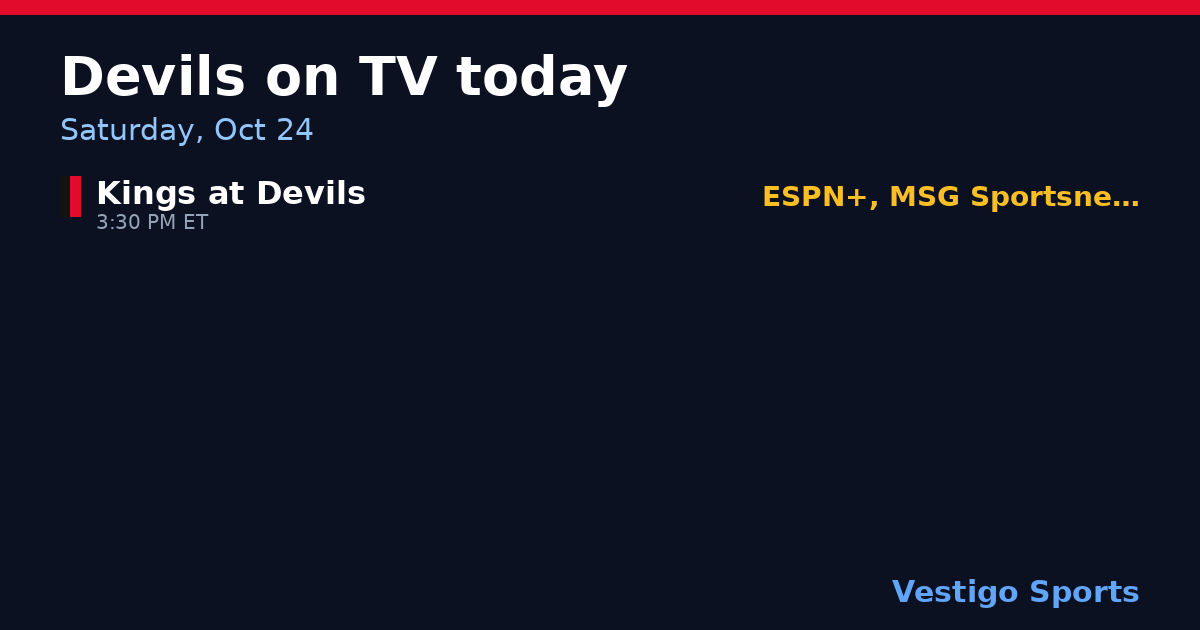 Share card: New Jersey Devils games on TV Saturday, Oct 24