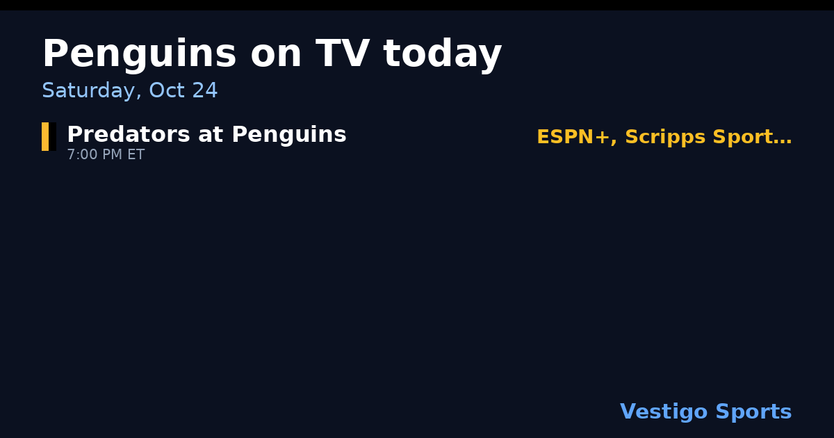 Share card: Pittsburgh Penguins games on TV Saturday, Oct 24