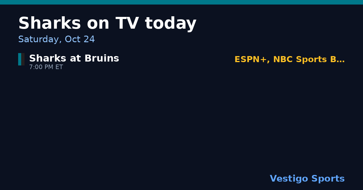Share card: San Jose Sharks games on TV Saturday, Oct 24
