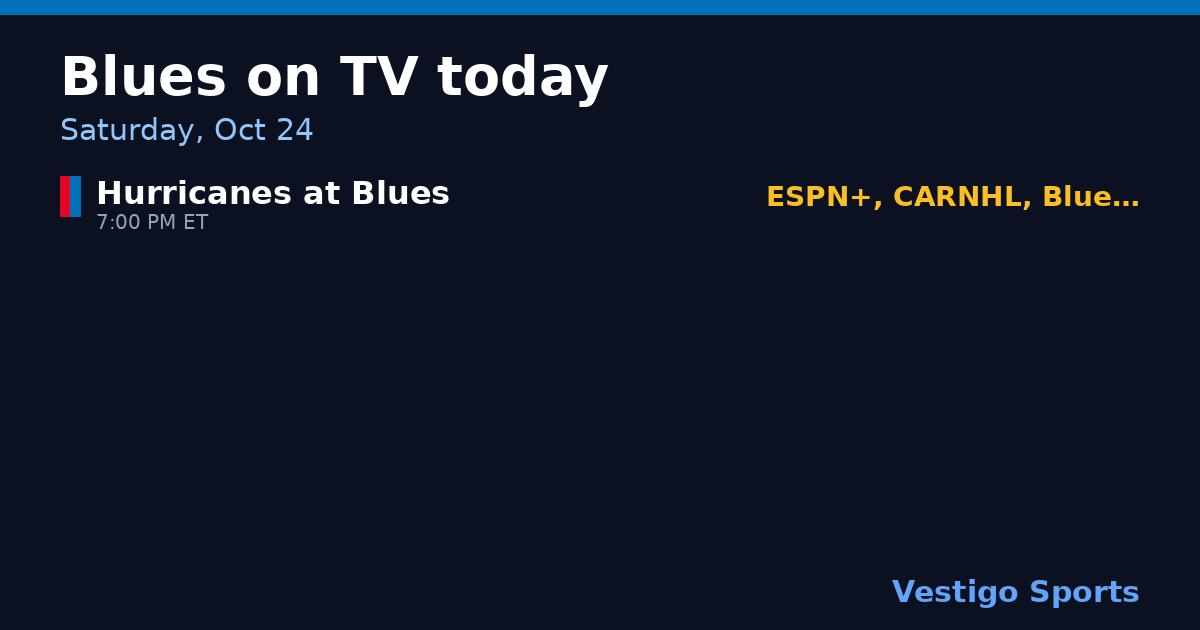 Share card: St. Louis Blues games on TV Saturday, Oct 24