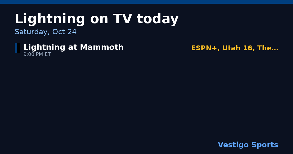 Share card: Tampa Bay Lightning games on TV Saturday, Oct 24