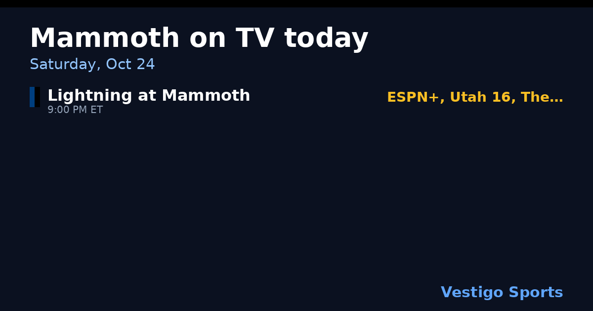 Share card: Utah Mammoth games on TV Saturday, Oct 24