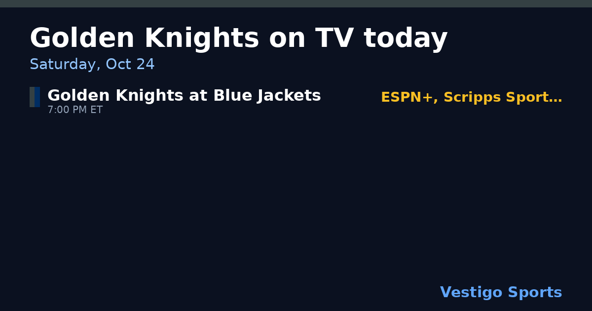 Share card: Vegas Golden Knights games on TV Saturday, Oct 24