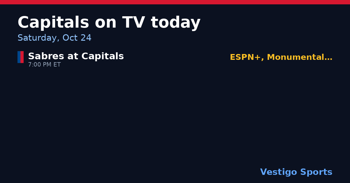 Share card: Washington Capitals games on TV Saturday, Oct 24