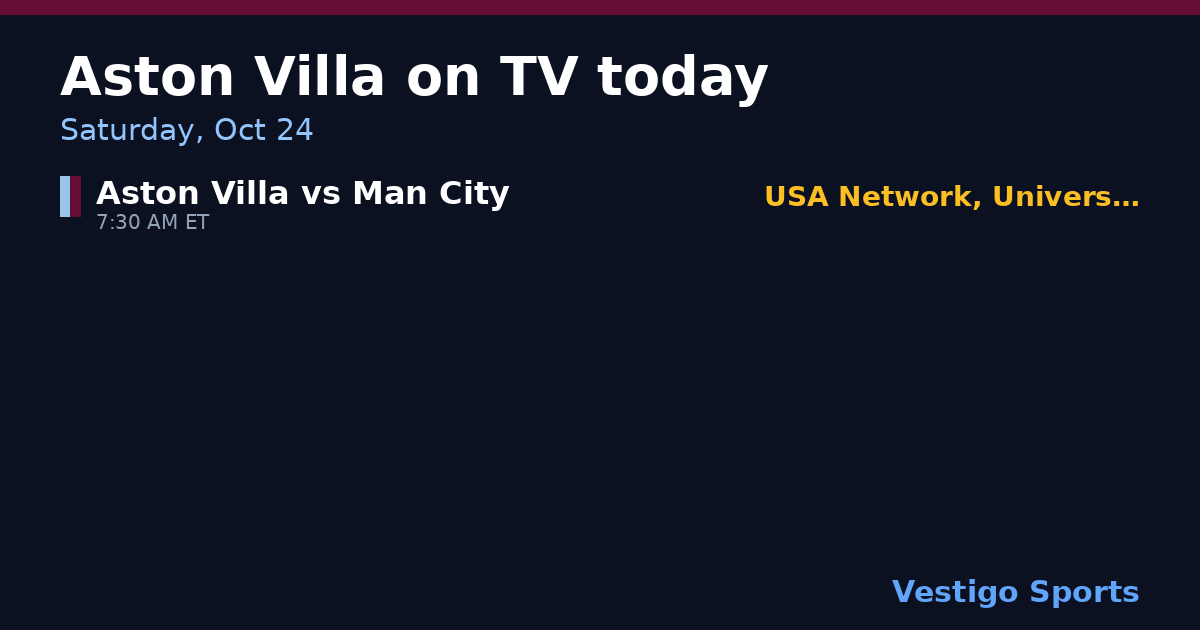 Share card: Aston Villa games on TV Saturday, Oct 24