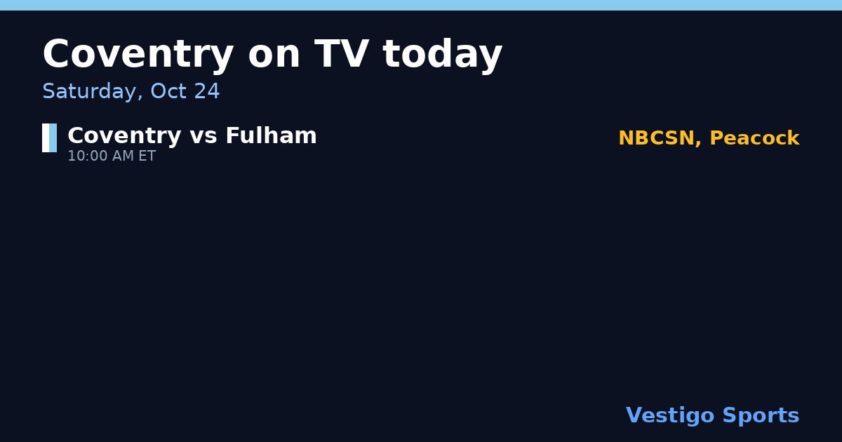 Share card: Coventry City games on TV Saturday, Oct 24
