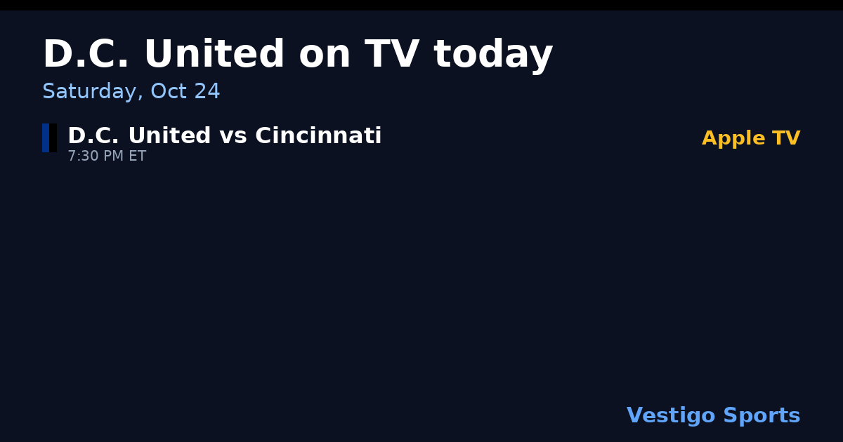 Share card: D.C. United games on TV Saturday, Oct 24