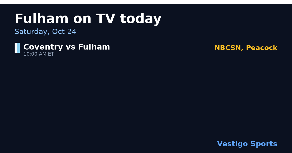 Share card: Fulham games on TV Saturday, Oct 24