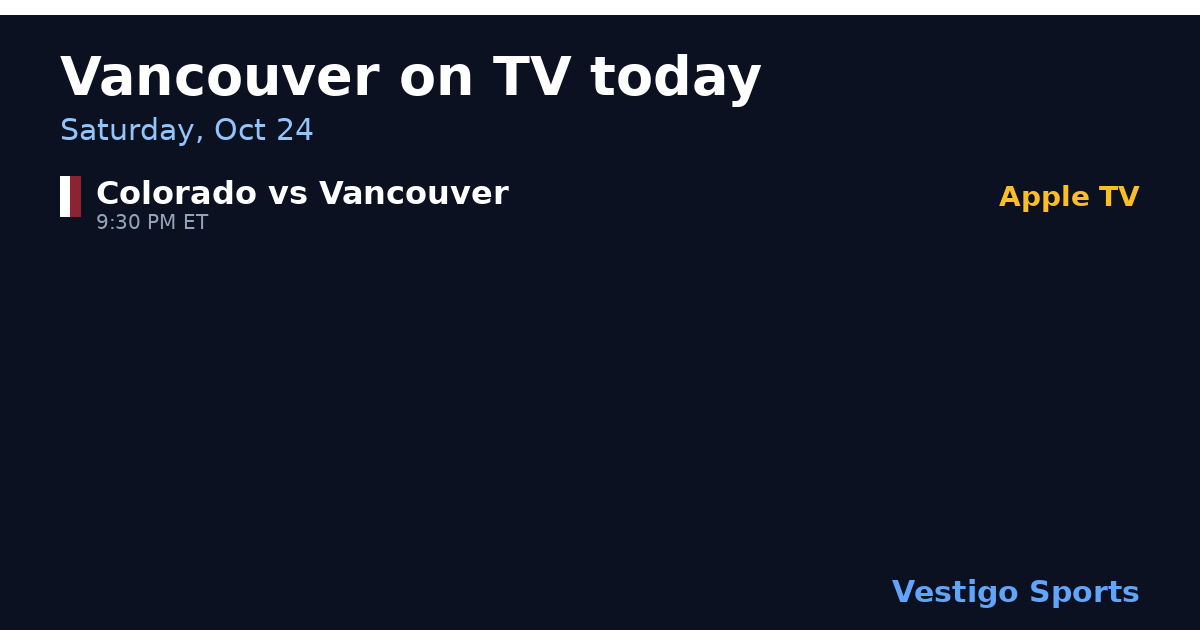 Share card: Vancouver Whitecaps games on TV Saturday, Oct 24