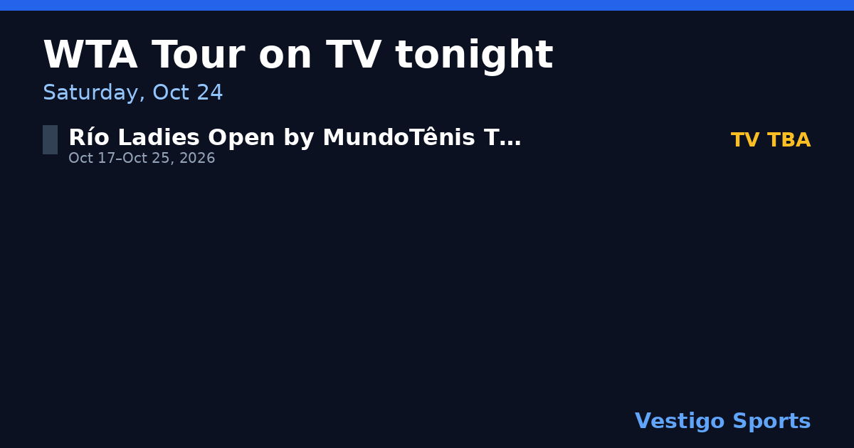 Share card: WTA Tour games on TV Saturday, Oct 24